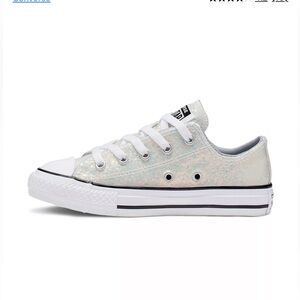 Converse Chuck Taylor All Star Coated Glitter Low-Top Sneakers Junior Size 2